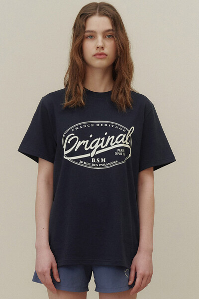 [벤시몽] ORIGINAL LOGO HALF SLEEVE - NAVY