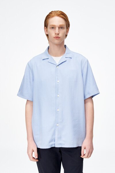 [Online Exclusive] 오픈 카라 텐셀 셔츠