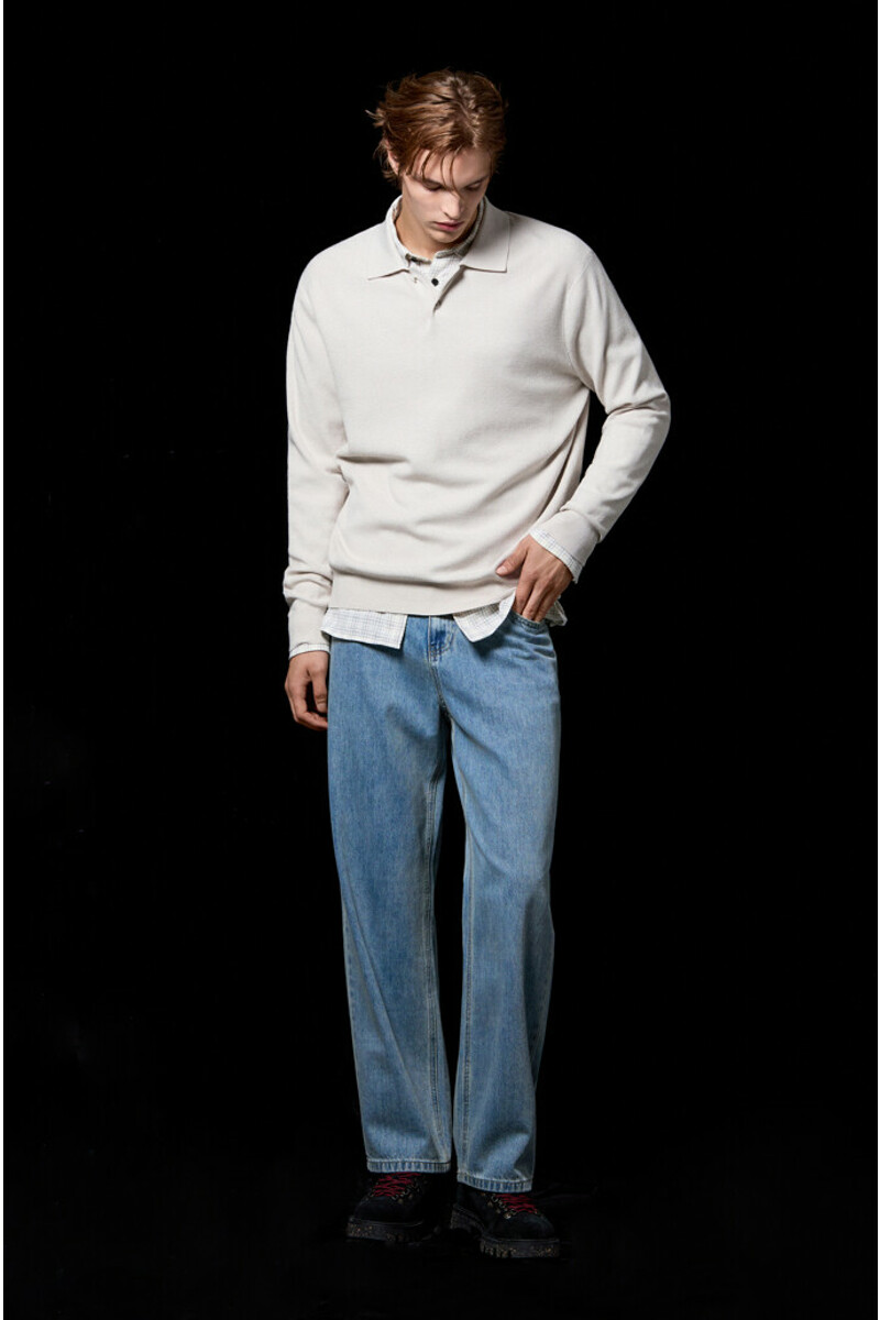 CLUB MONACO MEN 테크 텍스처 롱 슬리브 폴로