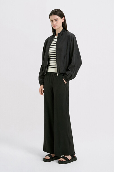 DKNY WOMEN 허드슨 스트레치 하이라이즈 와이드 레그 팬츠