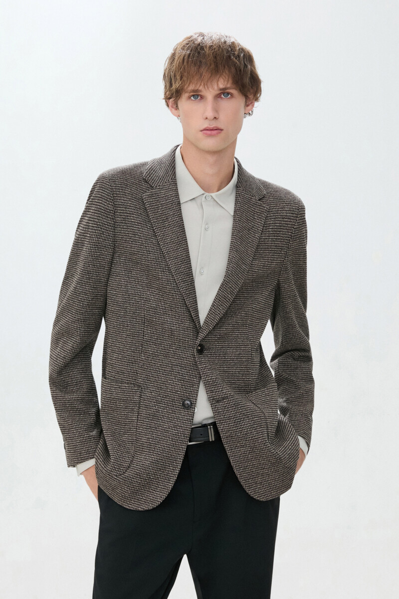 DKNY MEN 울 코튼 블렌드 저지 재킷