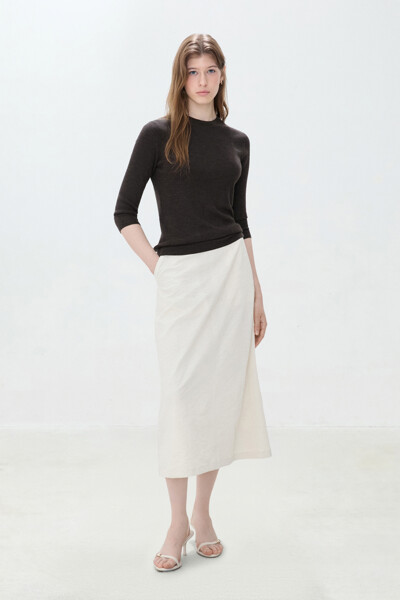 DKNY WOMEN 링클 세미 A라인 스커트