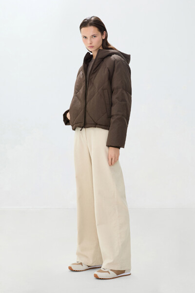 DKNY WOMEN 후드 구스 다운 점퍼
