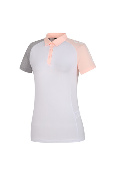 [테일러메이드] 여성 소매 배색 카라 반팔 티셔츠 TWTYL6144-100