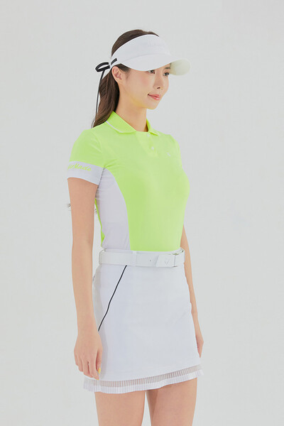 [테일러메이드] 여성 사이드 컬러 블록 카라 반팔 티셔츠 TWTYL6244-817