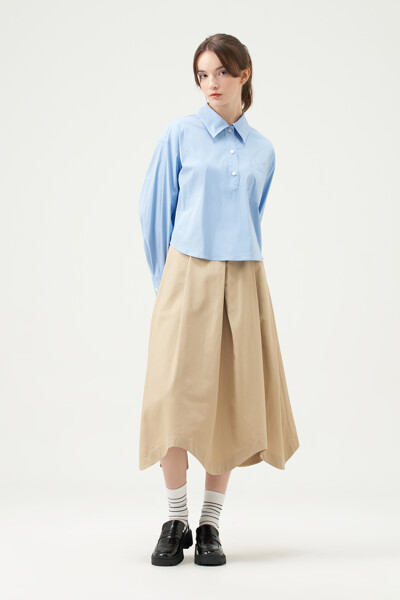 크롭 박시핏 셔츠