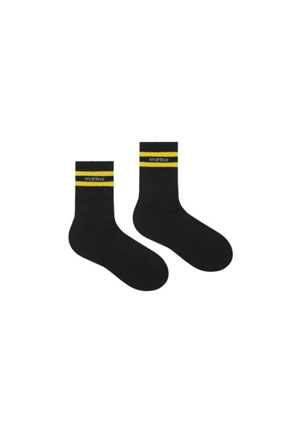 Double Line Point Socks_Black (Men) (ZACY10239)