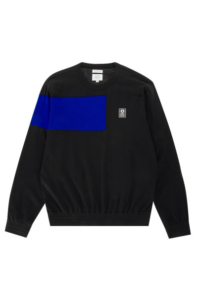 [PIGC] 여성 컬러 블록 배색 스웨터 블랙 (LFC240539)