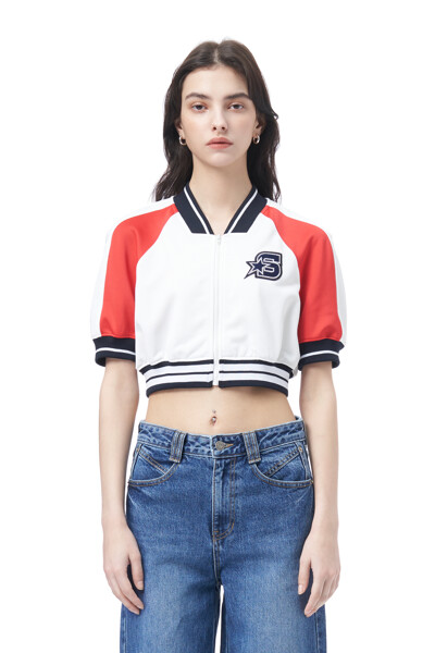 크롭 래글런 점퍼