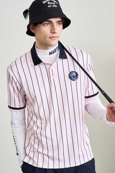Stripe Polo Shirts_Pink (Men)