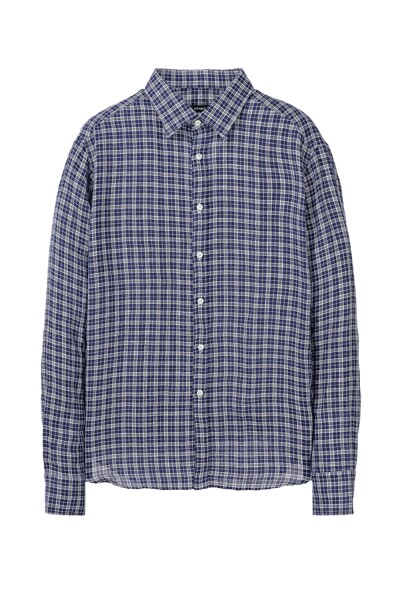 네이비 MILANO LINEN 밀라노 체크 린넨 셔츠