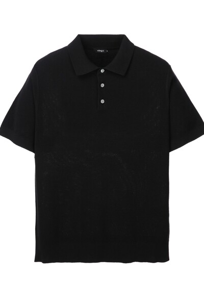 블랙 Summer Cotton 카라넥 스웨터