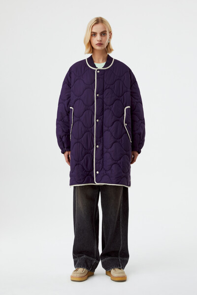 Quilted liner coat_Purple