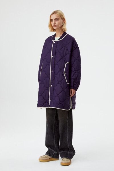 Quilted liner coat_Purple
