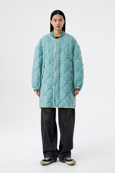 Quilted liner coat_Smoke Blue