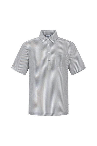 Seersucker Button Down Shirts_Grey (Men)