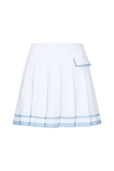 Color Line Pleats Culottes_White