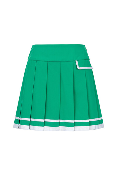 Color Line Pleats Culottes_Green