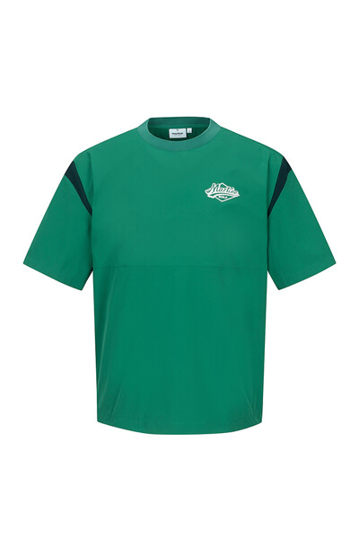 Mesh Matching Round T-Shirts_Green (Men)