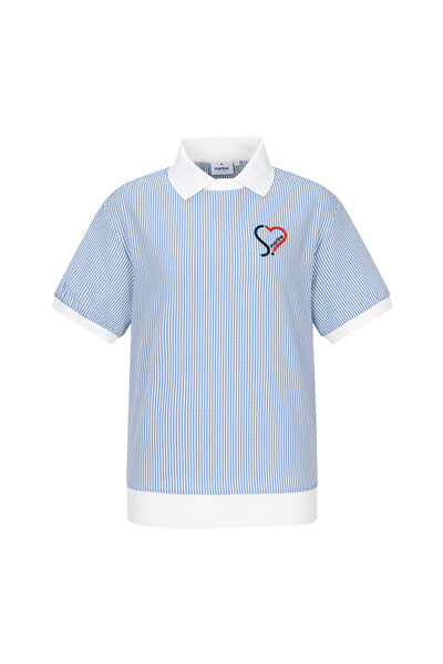 Seersucker Stripe T-Shirts_Blue