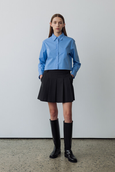 Classic Pleats Mini Skirt Gray (JWSK2F901G3)