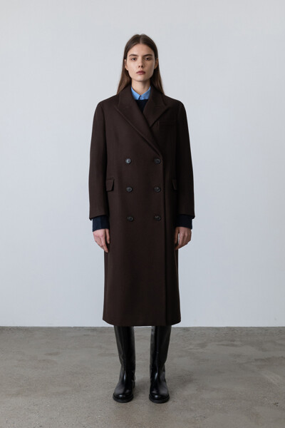 Cashmere Classic Double Coat Chocolate Brown (JWCO2F905W3)