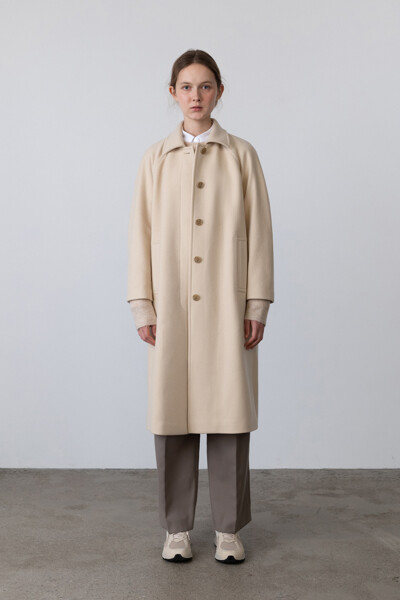 Cashmere Classic Volume Wool Coat Butter (JWCO2F906Y1)