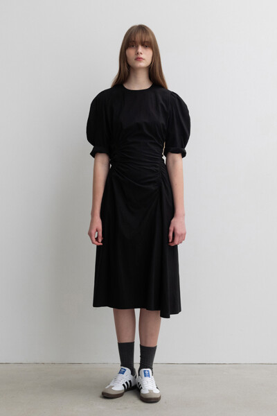 Shirring Volume Dress Black (JWDR3E901BK)