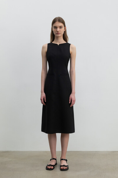 Minimal Tweed Dress Black (JWDR3E905BK)