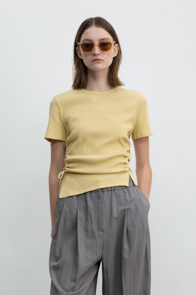 Shirring String T-shirt Butter  (JWTS3E909Y1)