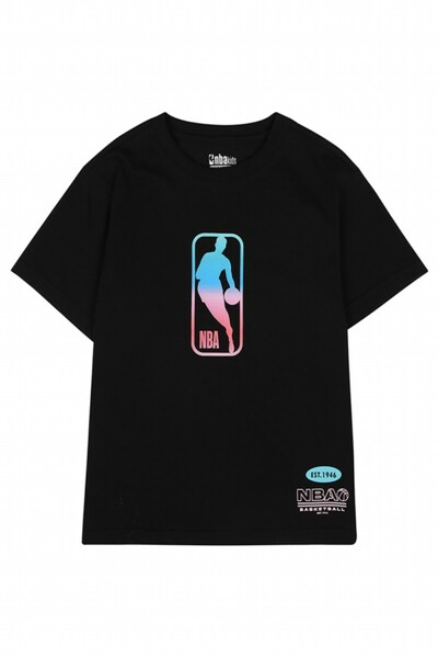 NBA 로고 그라데이션 티셔츠(K232TP001P SET)_블랙