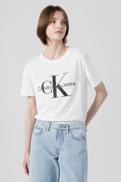 여성 스트레이트핏 모노그램 로고 반팔 티셔츠 J218885-YAF J218885YAF