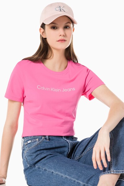 여성 슬림핏 인스티튜셔널 로고 반팔 티셔츠 J217960-THI J217960THI