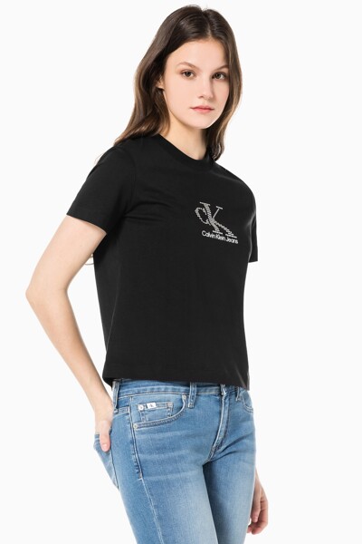여성 펄라이즈드 패션 로고 반팔 티셔츠 J217796-BEH J217796BEH
