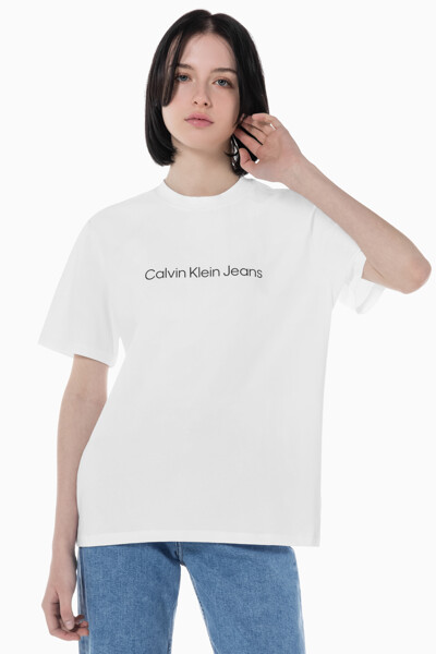 여성 보이프렌드핏 코튼 스트레치 반팔 티셔츠 J218909-YAF J218909YAF