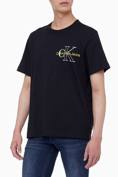 남성 릴렉스핏 투톤 모노그램 백 로고 반팔 티셔츠 J320181-BEH J320181BEH