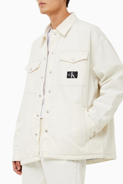 남성 오버사이즈핏 패디드 아이보리 데님 셔츠 재킷 J322063-1AA J3220631AA