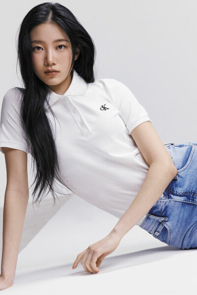 여성 슬림핏 베이직 폴로 티셔츠 J221840-YAF J221840YAF