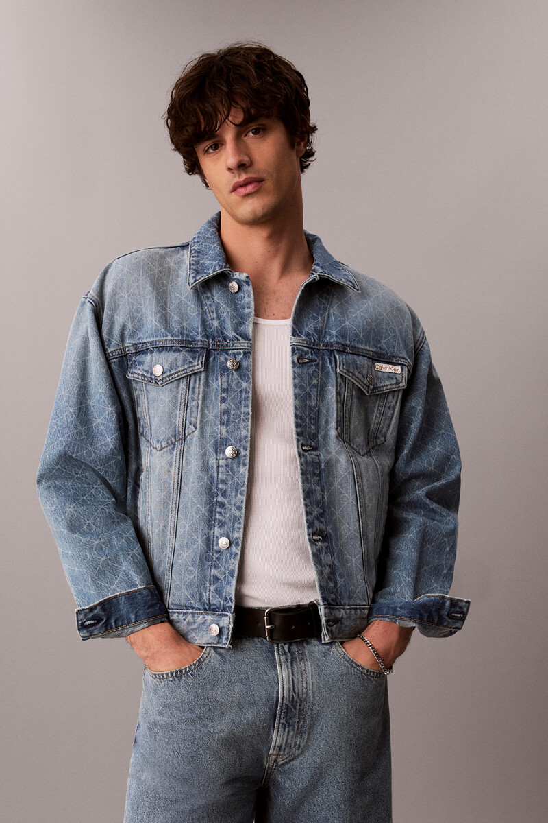 Calvin Klein Jeans [CK] 90s 불러바드 블루스 AOP 트러커 자켓 4RH760G EQC