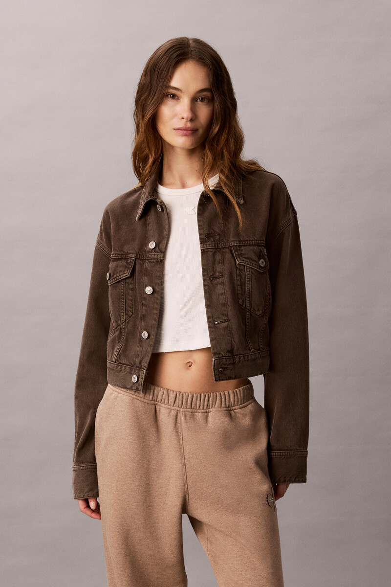 Calvin Klein Jeans [CK] 여성 가먼트 다잉 크롭 데님 자켓 47J701G 11A