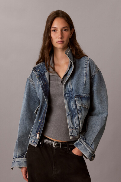 Calvin Klein Jeans [CK] 여성 크롭 데님 유틸리티 자켓 47H774G 46Y