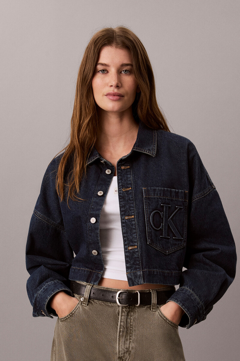 Calvin Klein Jeans [CK] 여성 크롭 롱슬리브 데님 셔츠 47H921G 45V
