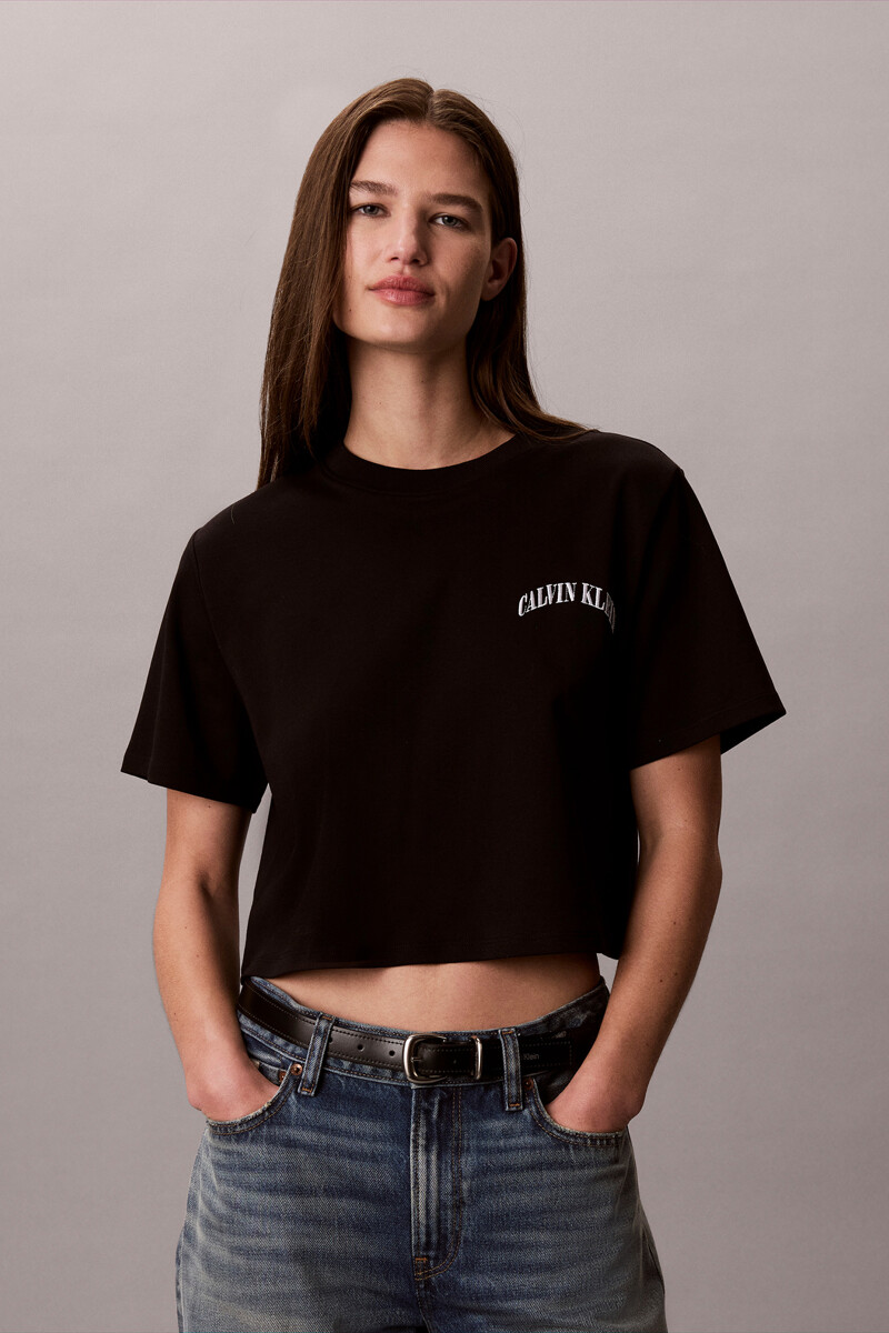 Calvin Klein Jeans [CK] 여성 슬릭 인터록 크롭드 티 47G850G UB1