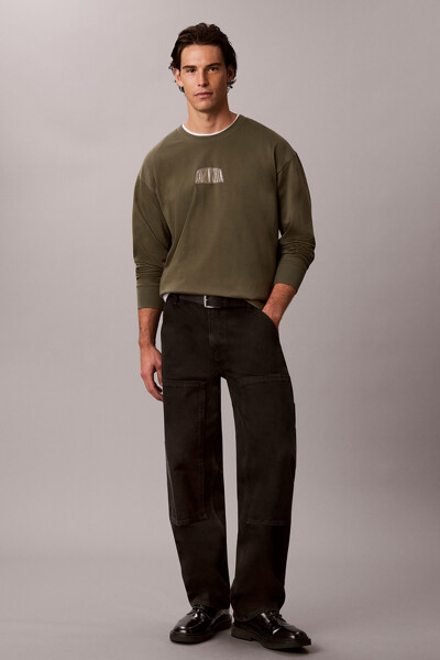 Calvin Klein Jeans [CK] 릴렉스 패션 그래픽 긴팔 티셔츠 A4RH280G LI1