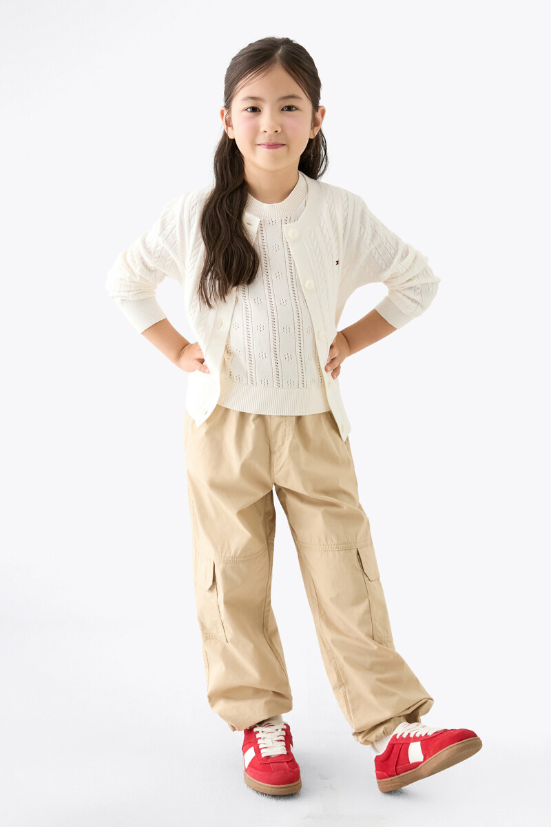TOMMY HILFIGER KIDS 미니 케이블 크루넥 가디건