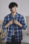 [Regular fit] 린넨 미디엄 체크 셔츠