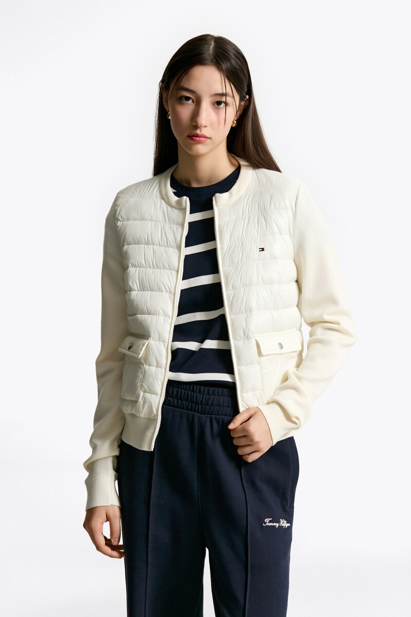 TOMMY HILFIGER WOMEN 니트 믹스 패딩 재킷