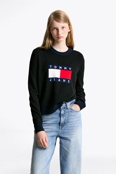 TOMMY JEANS 컬러블록 플래그 스웨터