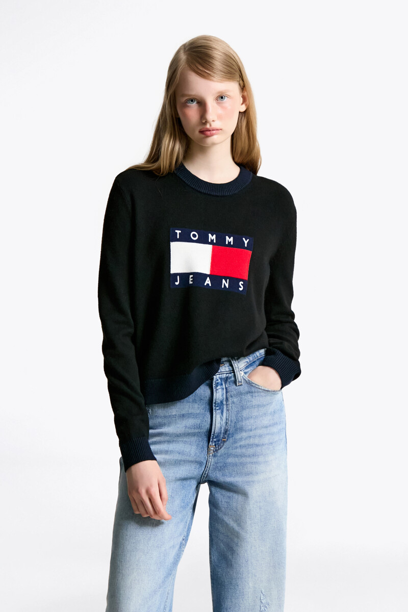 TOMMY JEANS 컬러블록 플래그 스웨터