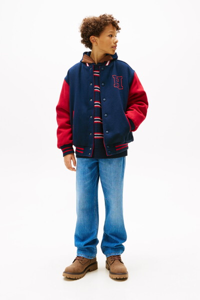 TOMMY HILFIGER KIDS 리버시블 그래픽 봄버 재킷